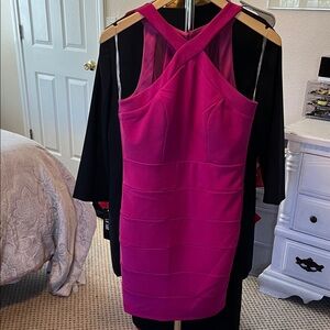 Elegant Pink Sleeveless Bandage Dress